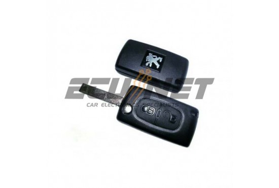 REMOTE CONTROL FOR PEUGEOT 207/307 (NEW) / 308 WITH 2 BUTTONS FOLDING BLADE HU83 AND ID46 CHIP (CE0536 TYPE)