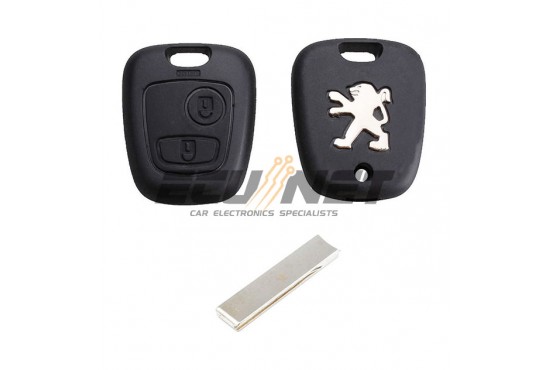SPARE KEY HOUSING PEUGEOT 107, 207, 307, 407, 607, 1007 WITH 2 BUTTONS AND HU83 BLADE