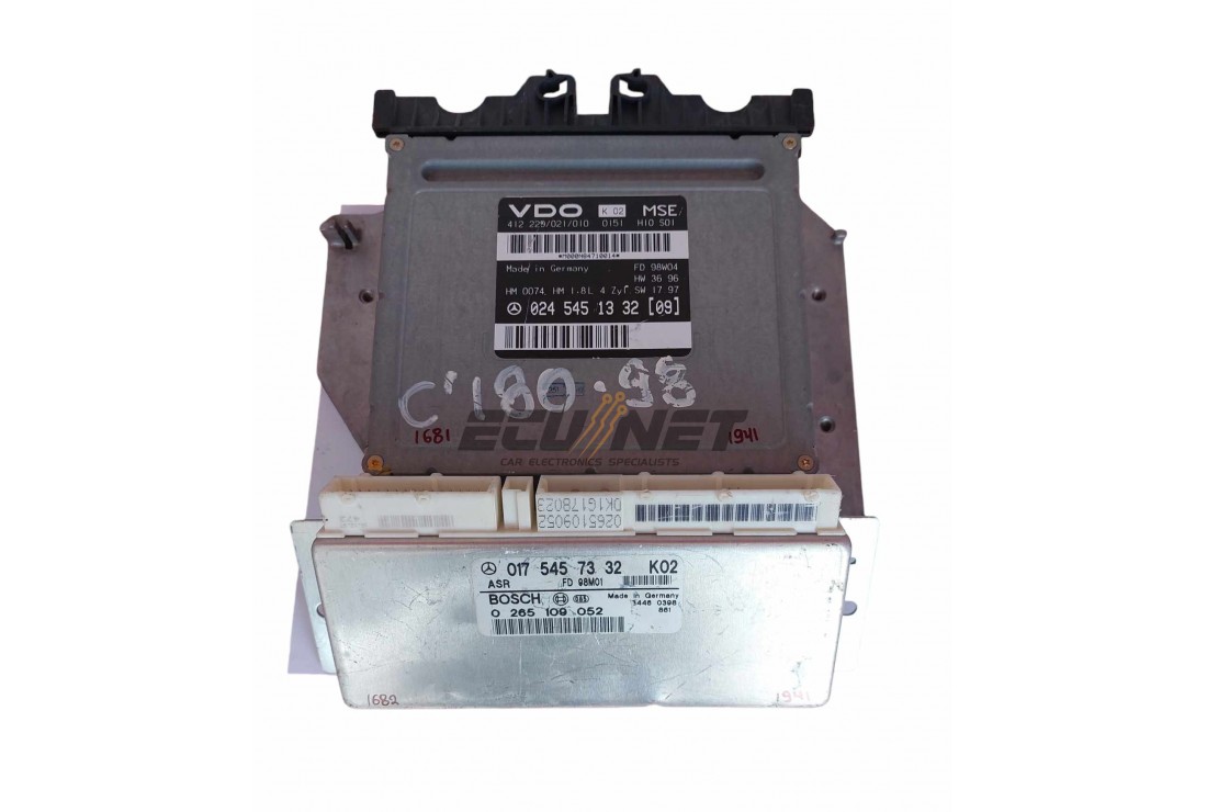 ENGINE ECU SET WITH ASR ECU MERCEDES BENZ C-CLASS 0245451332 0175457332